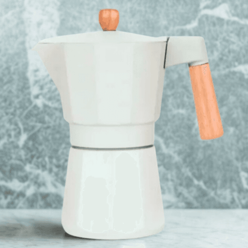 Cafetera Italiana marfil pastel