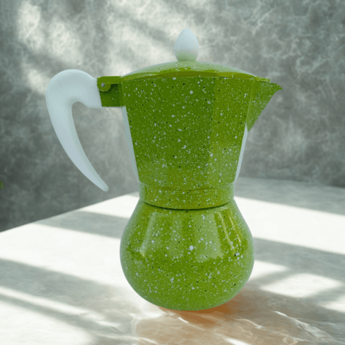 Cafetera Italiana para 6 Espressos – Color Verde Moteado