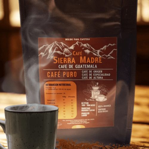 Café de especialidad puro-molido para; prensa francesa, origen Guatemala, 250Gr. Un café 100 % arábica de Guatemala, puro, balanceado y aromático