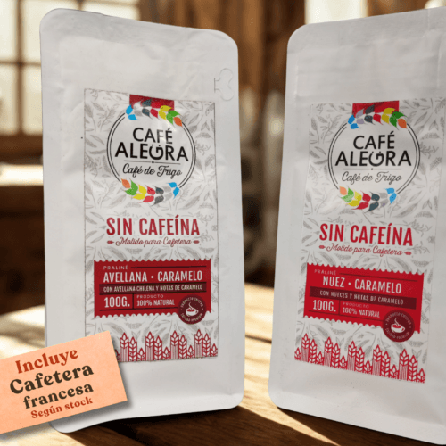 Pack Café de Trigo Pralinés 2x100g + Cafetera Francesa 350ml