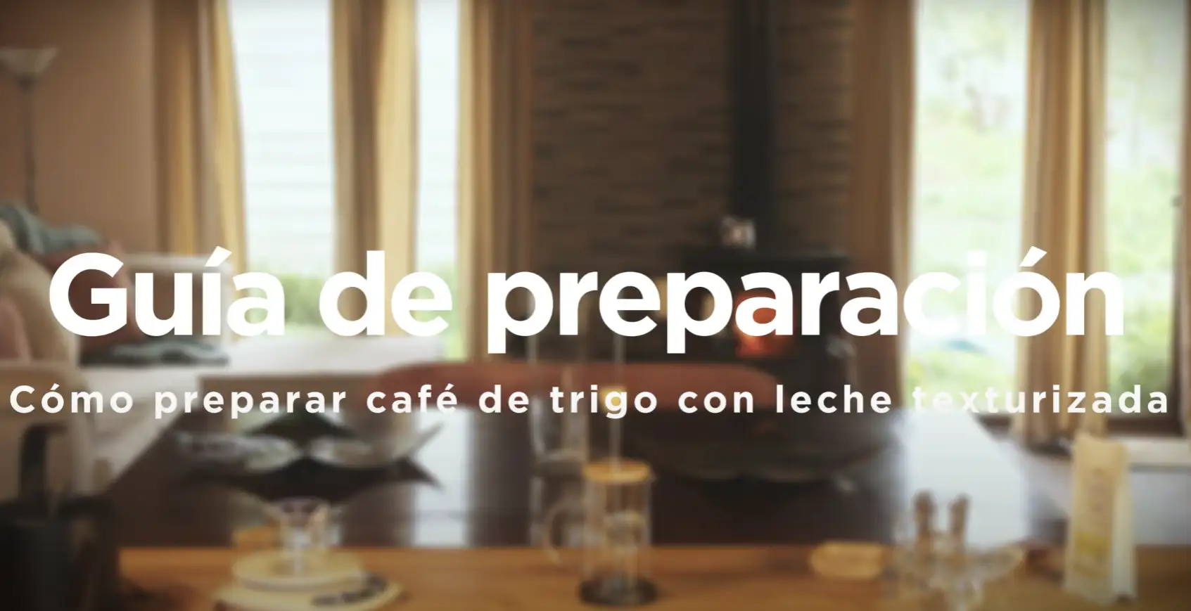 como preparar café de trigo con leche texturizada